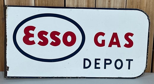 Esso Gas Depot Porcelain Flange Sign (TAC)
