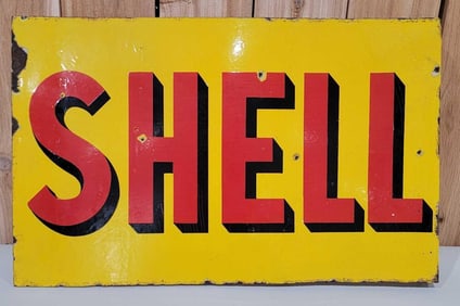 Shell (gasoline) Porcelain Flange Sign (TAC)