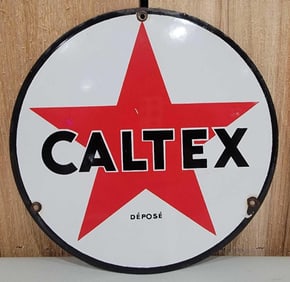 Caltex w/Star Logo Porcelain Pump Sign (TAC)