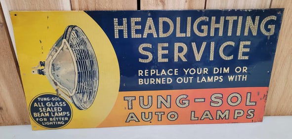 Tung-Sol Auto Lamps w/Image Metal Sign (TAC)