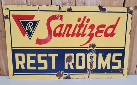 (Seaside) Rest Rooms Porcelain Sign (TAC)