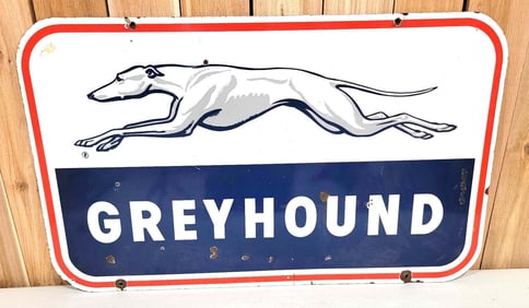 Greyhound (bus) w/Logo Porcelain Sign