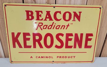 Beacon "Radiant" Kerosene A Caminol Product Porcelain Sign (TAC)