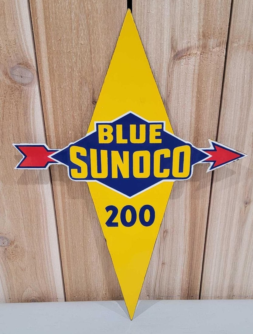 Blue Sunoco 200 Porcelain Pump Sign (TAC) (1 of 3)