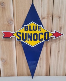 Blue Sunoco Porcelain Pump Sign (TAC)
