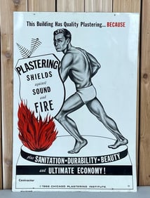 Plastering Shields Against Sound & Fire Metal Sign (TAC)