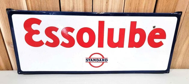 Essolube w/Standard Bar & Circle Logo Porcelain Sign (TAC)