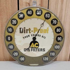 AC Oil Filters "Dirt-Proof" Round Thermometer