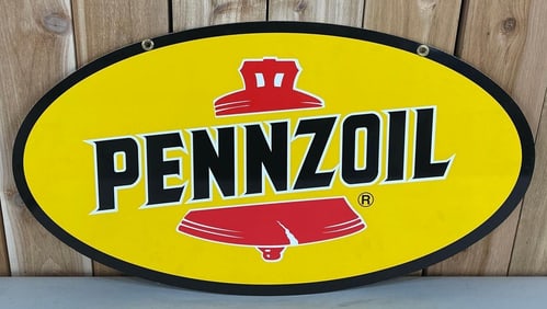 Pennzoil w/Red Bell Metal Sign