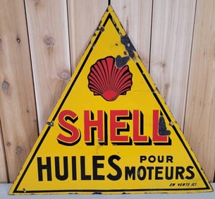 Shell Huiles Pour Moteurs Porcelain Sign (TAC)