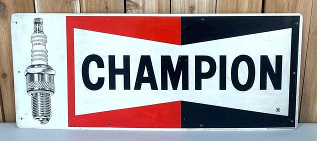 Champion w/Spark Plug Metal Sign (TAC)