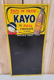 Kayo "tops in taste" w/Logo & Bottle Metal Menu Sign (TAC)