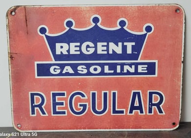 Regent Regular Gasoline Metal Pump Sign (TAC)