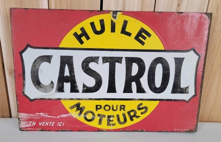 Castrol Huile Pour Moteurs Porcelain Flange Sign (TAC)