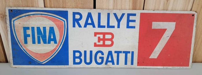 Fina Rallye Bugatti #7 Masonite Sign
