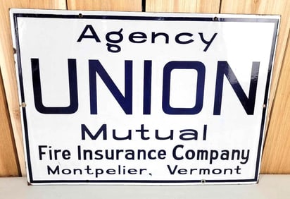 Union Mutual Fire Insurance Co. Porcelain Sign (TAC)