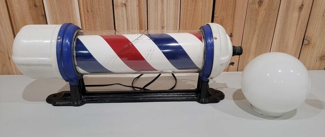 Lighted Barber Pole Sign