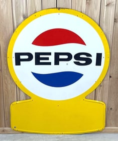 Pepsi w/Logo Metal Keyhole Shaped Sign (TAC)