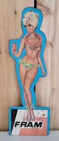 Fram (filters) Pin-up Girl in a Bikini Metal Sign (TAC)
