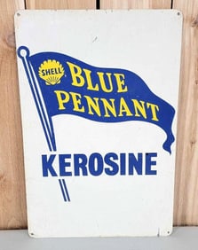 Shell Blue Pennant Kerosine Metal Sign (TAC)