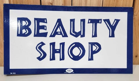 Beauty Shop Porcelain Flange Sign (TAC)