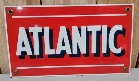 Atlantic Porcelain Pump Sign (TAC)