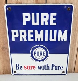 Pure Premium w/Logo Porcelain Pump Sign (TAC)