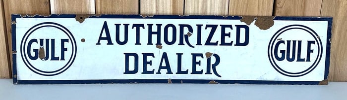 Gulf Authorized Dealer Porcelain Sign (TAC)