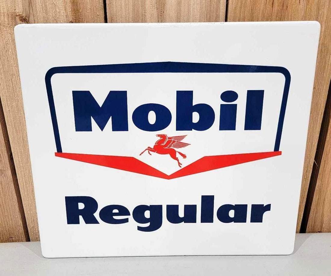 Mobil Regular Porcelain Pump Sign (TAC) (1 of 3)