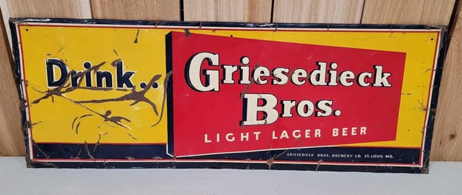 Drink Griesedieck Bros. Light Lager Beer Metal Sign