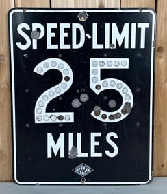 California AAA 25 Speed Limit Porcelain Sign