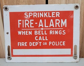 Sprinkler Fire-Alarm Porcelain Sign (TAC)