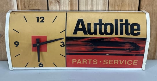 Auto-Lite Parts Service Plastic Clock