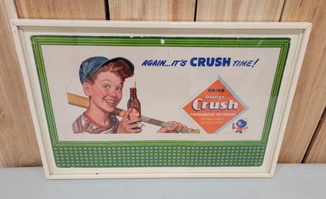 Orange Crush w/Crushy Framed Paper Ad