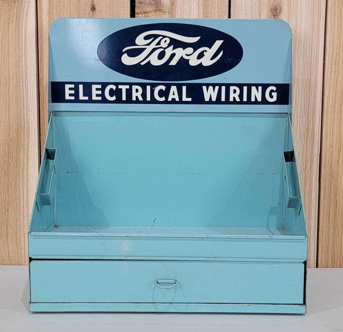 Ford Electrical Wiring Metal Holder and Display (TAC): rated 9, 14.5"x13.5"x6.5", the metal display is in very good condition. TAC #060690