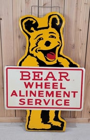 Bear Wheel Alinement Service w/Logo Metal Sign (TAC)