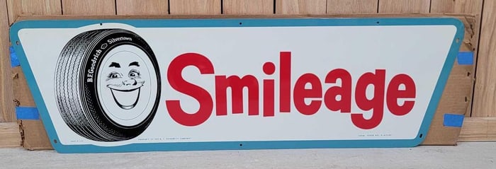 B.F. Goodrich Smileage w/Logo Metal Sign NIB (TAC)