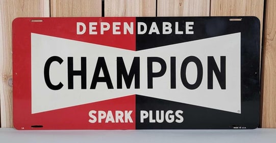 Dependable Champion Spark Plugs Metal Sign (TAC)