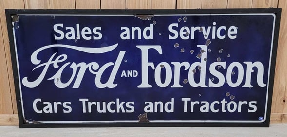 Sales & Service Ford & Fordson Porcelain Sign (TAC)