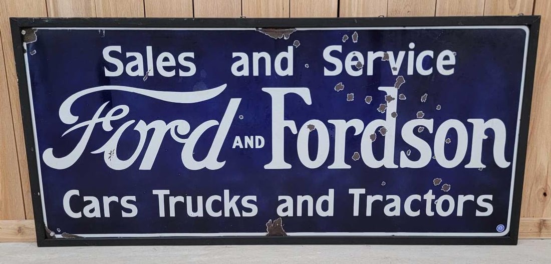 Sales & Service Ford & Fordson Porcelain Sign (TAC) (1 of 6)