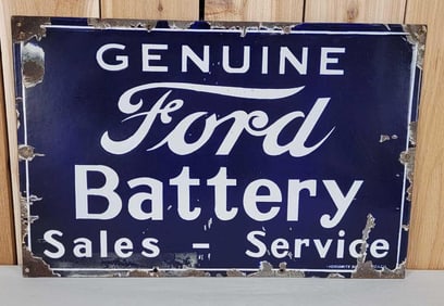 Genuine Ford Battery Sales Service Porcelain Sign (TAC)