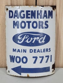 Ford in Oval Dagenham Motors Porcelain Curved Sign (TAC)