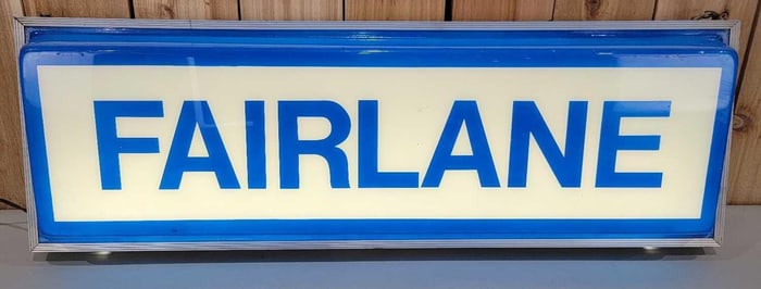 (Ford) Fairlane Molded Plastic Lighted Sign