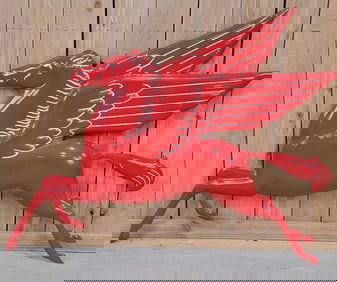 (Mobil) Pegasus Embossed Porcelain Sign (TAC)