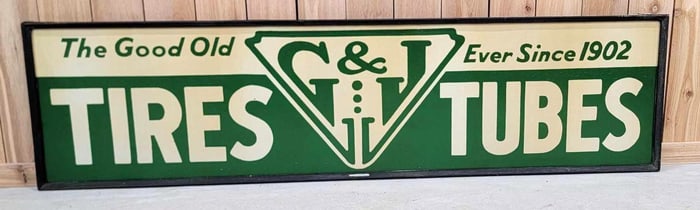 The Good Old G&J Tires Tubes Metal Sign (TAC)