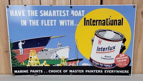 Interlux Marine Paints w/Graphics Porcelain Sign (TAC)