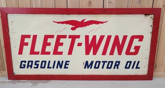 Fleet-Wing w/Logo Gasoline Motor Oil Metal Sign (TAC)