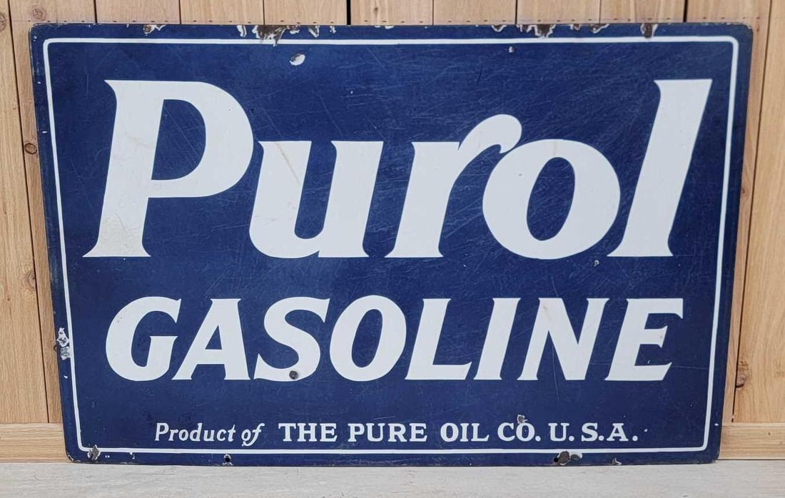 Purol Gasoline Porcelain Sign (TAC) (1 of 7)