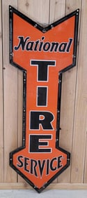 National Tire Service Porcelain Vertical Arrow Sign (TAC)
