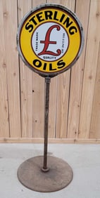 Sterling Oils w/Logo Porcelain Curb Sign (TAC)